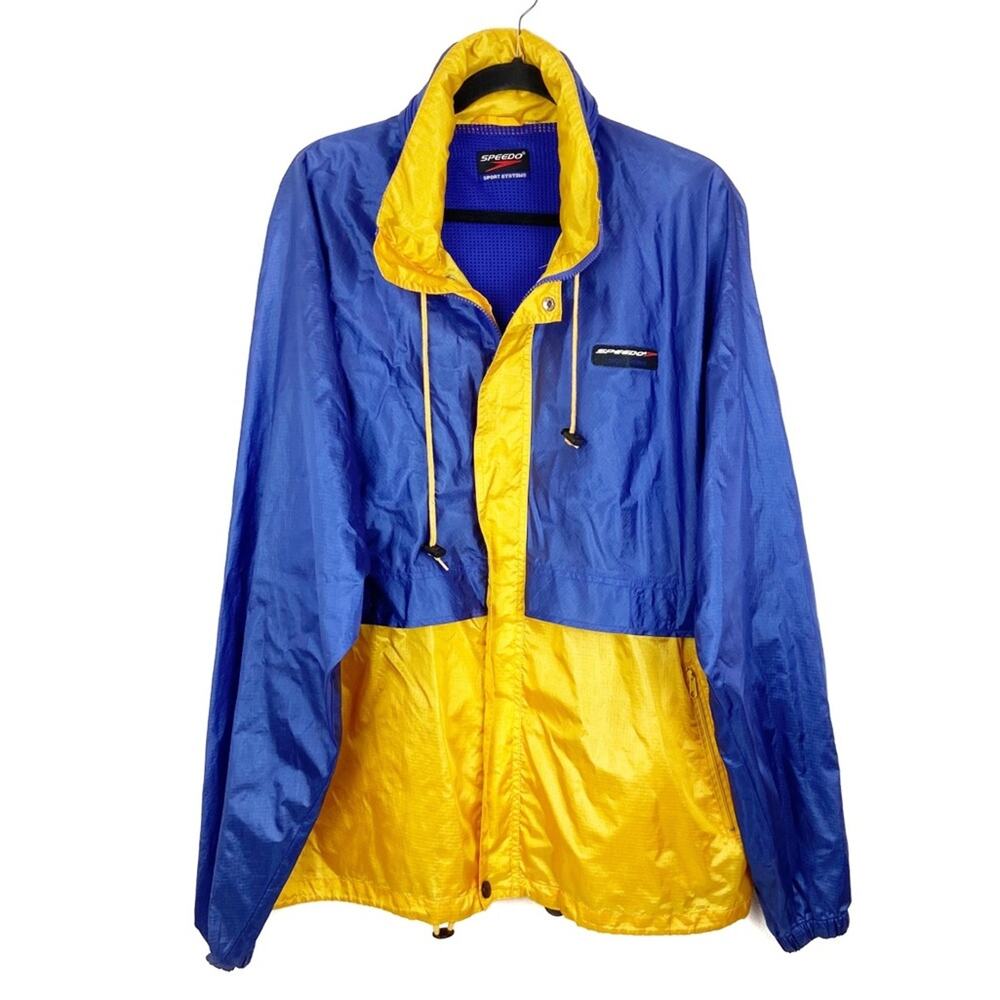 Speedo Men’s Lightweight Windbreaker Jacket Bright Retro Y2K